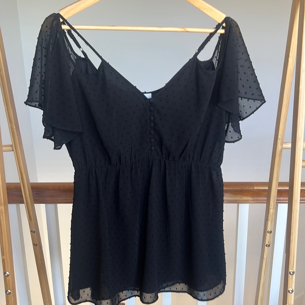 DR2 Tunic Chiffon black Top size medium